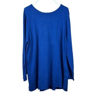 Soft Surroundings Women's Lagoon Blue Wool Blend Reserva Tunic Sweater Sz 1X NWT